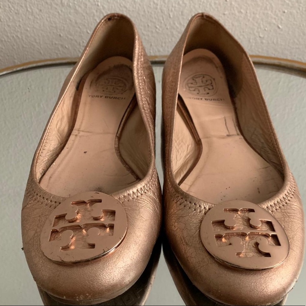Tory Burch Metallic Rose Gold Minnie